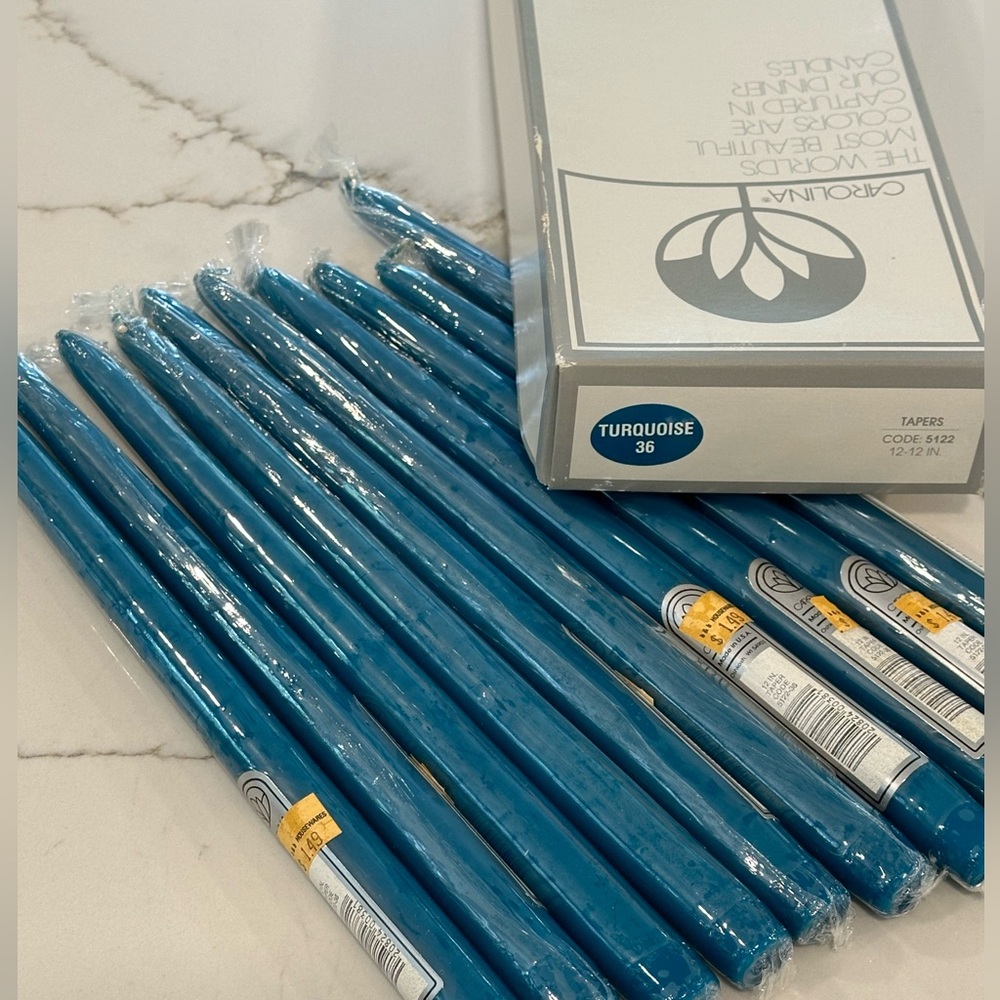 Carolina 12” Turquise Taper Candles, set of 8 NWT